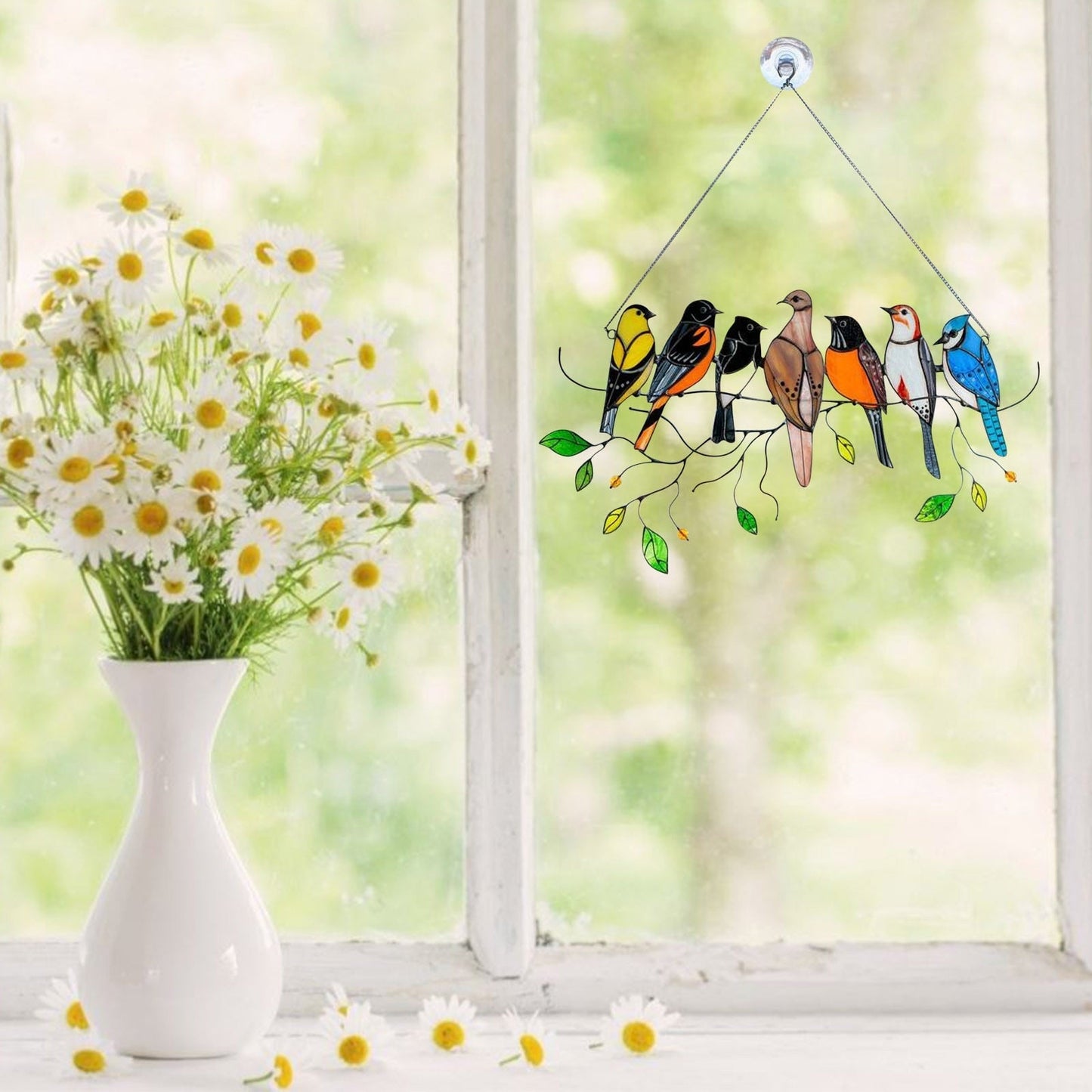 Stained glass bird Suncatcher
