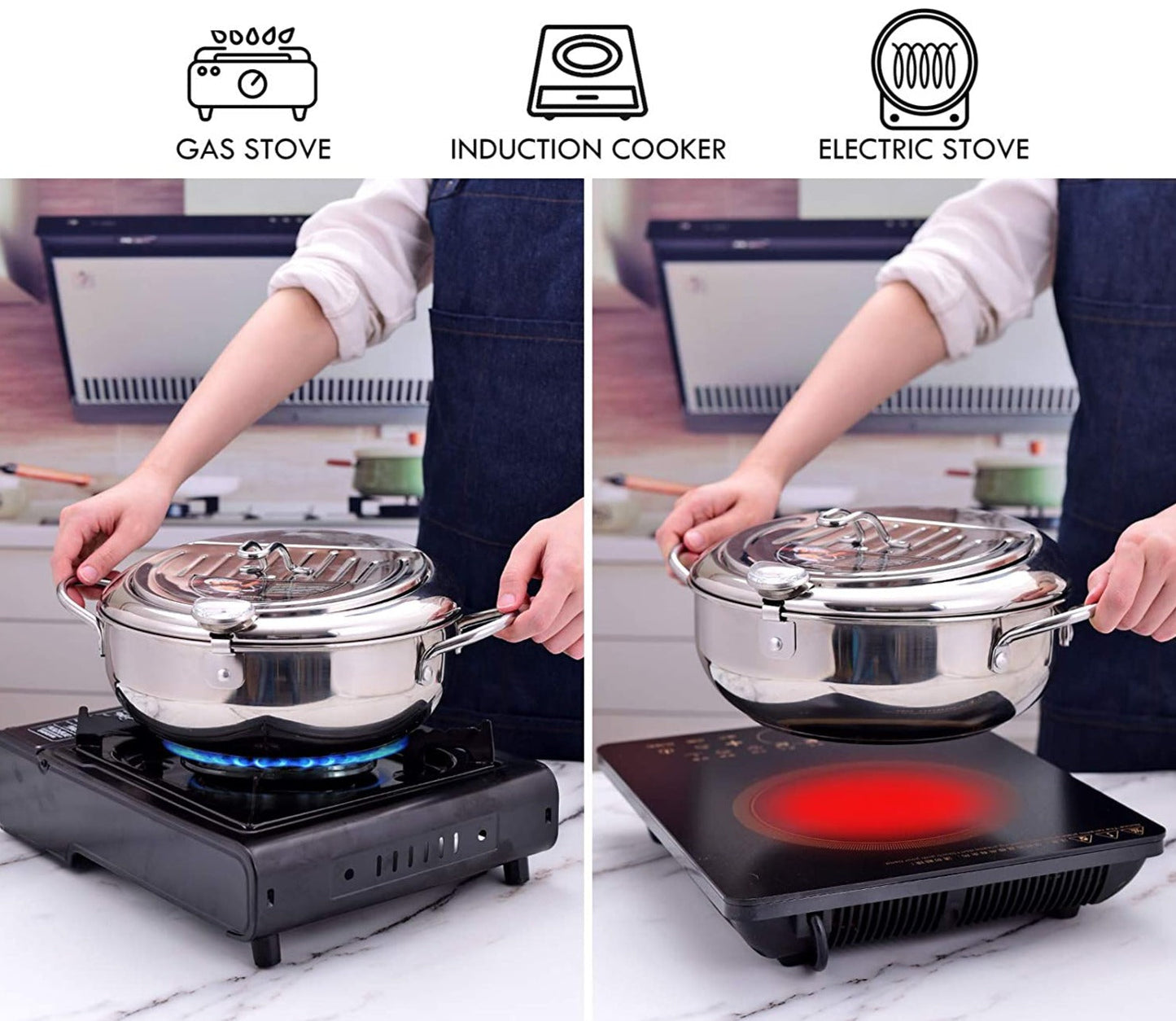 Stainless steel frying pan