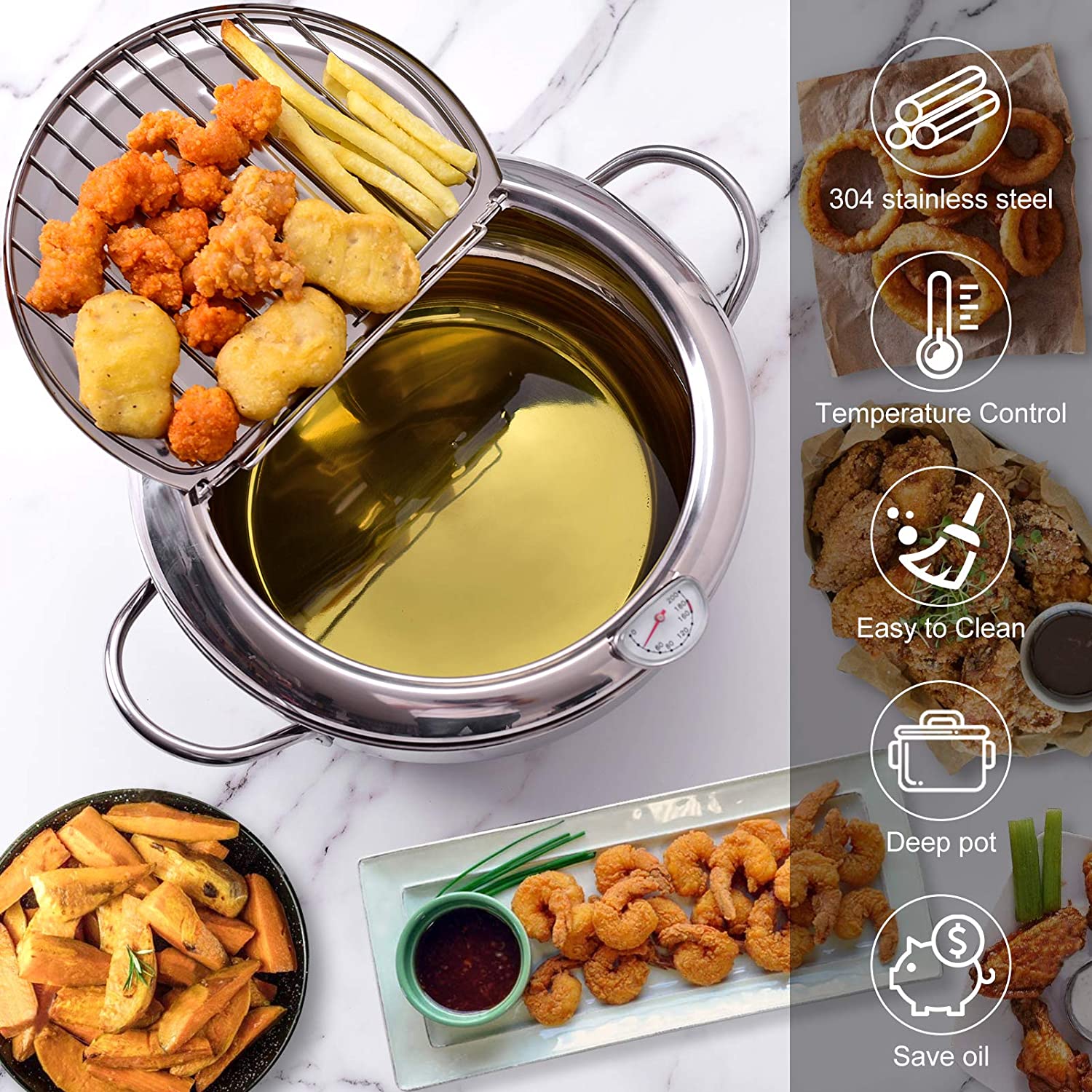 Stainless steel frying pan