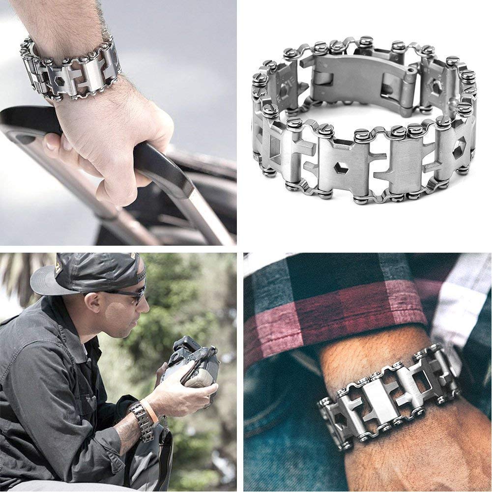 Stainless steel multi-tool bracelet
