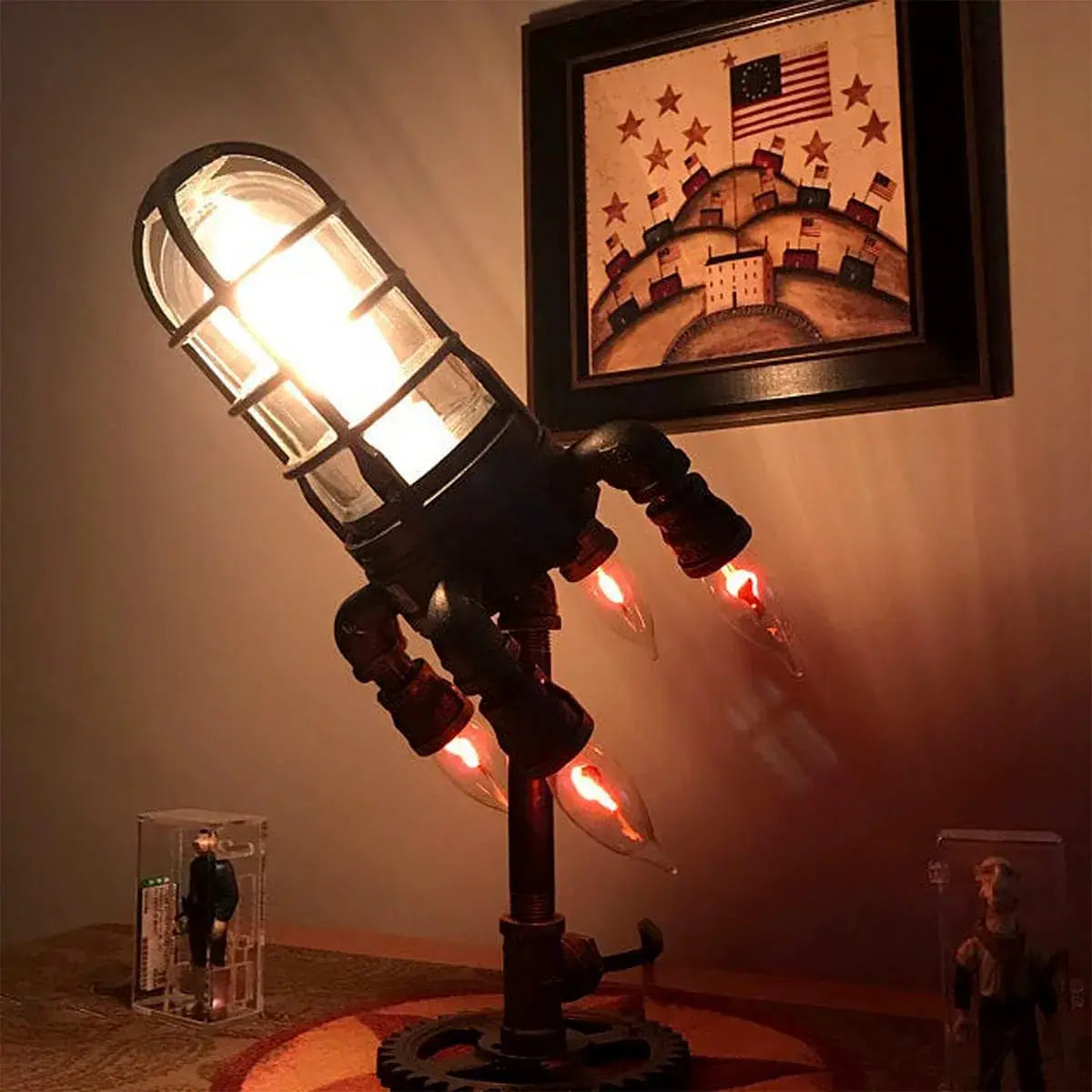 Steampunk Rocket Lamp