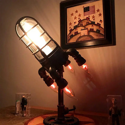 Steampunk Rocket Lamp