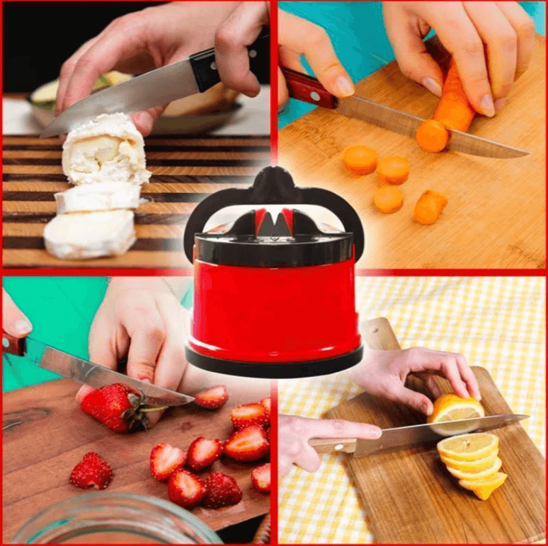 Suction cup knife sharpener
