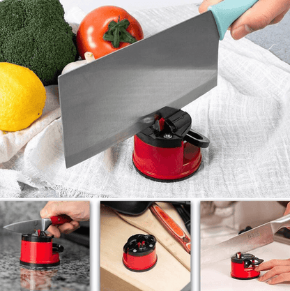 Suction cup knife sharpener