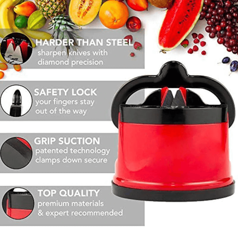 Suction cup knife sharpener