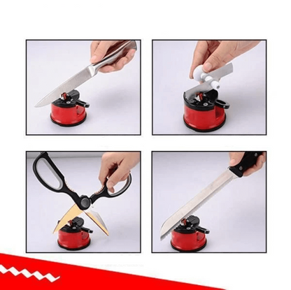 Suction cup knife sharpener