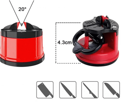 Suction cup knife sharpener