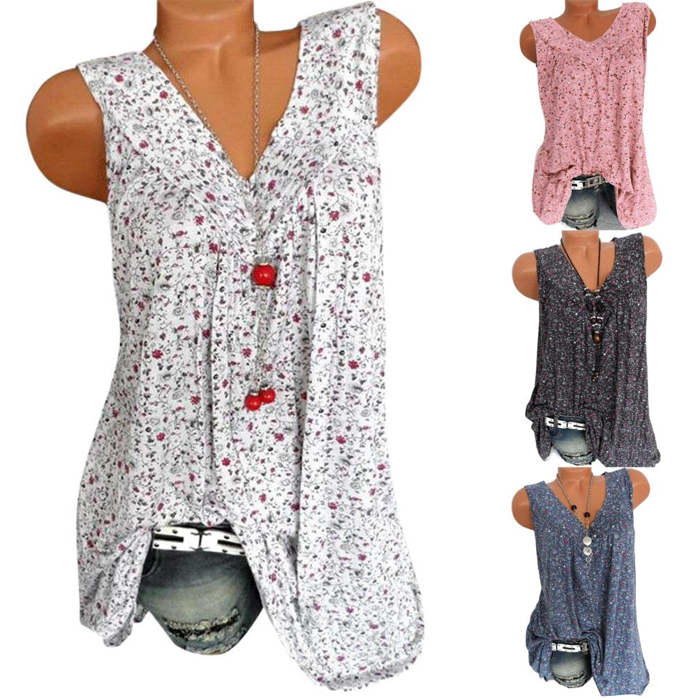 Summer Woman Sleeveless Shirt