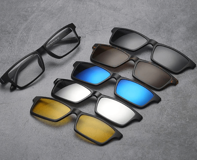 Sunglasses with multiple clips