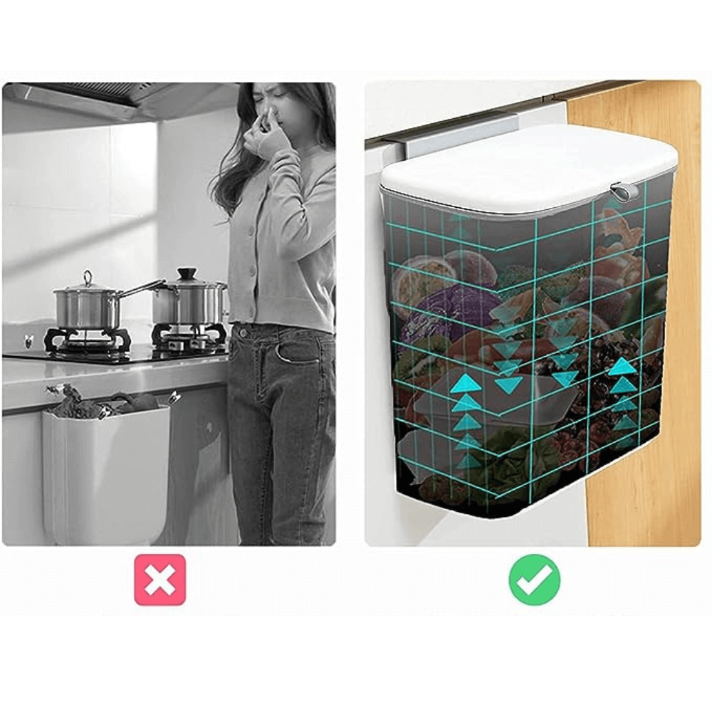 Suspended Waste Bin with Lid