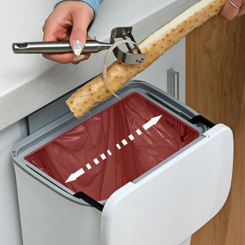 Suspended Waste Bin with Lid