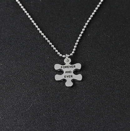 The Love Between Us Will Be Forever and Ever Puzzle Necklace