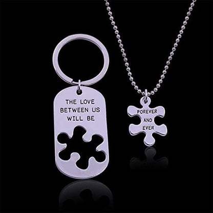 The Love Between Us Will Be Forever and Ever Puzzle Necklace
