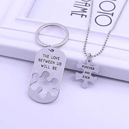 The Love Between Us Will Be Forever and Ever Puzzle Necklace