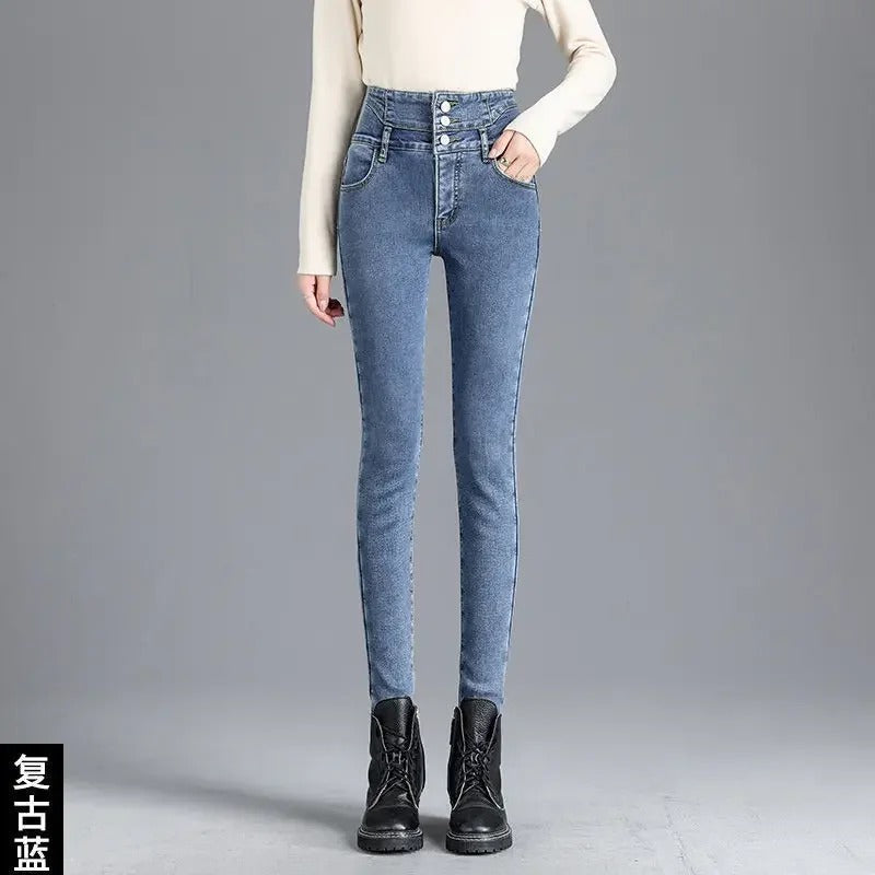Thermal High Waist Skinny Jeans