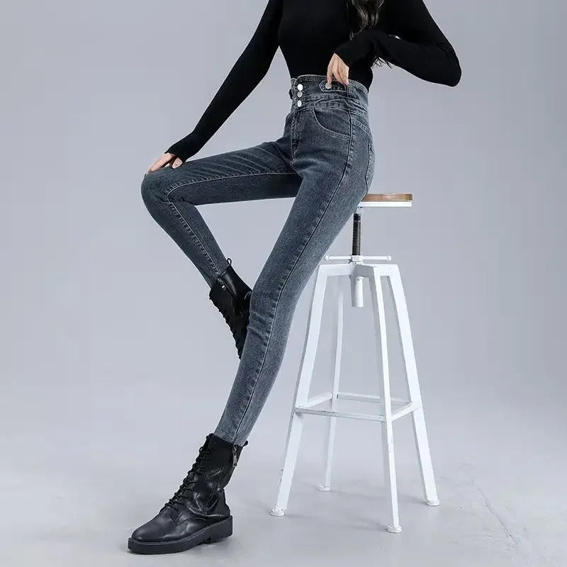 Thermal High Waist Skinny Jeans