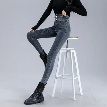 Thermal High Waist Skinny Jeans