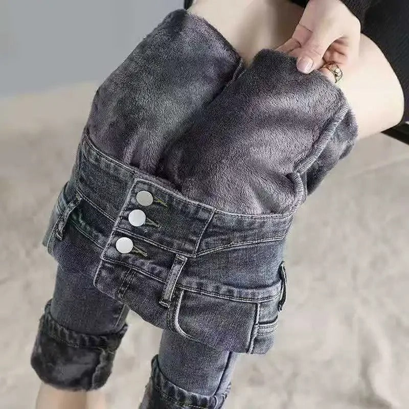 Thermal High Waist Skinny Jeans