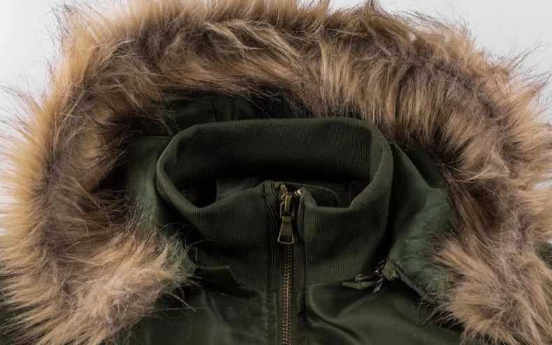 Thick plush bomber jacket for men
