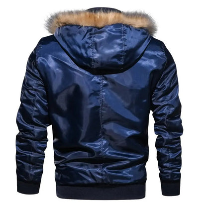 Thick plush bomber jacket for men