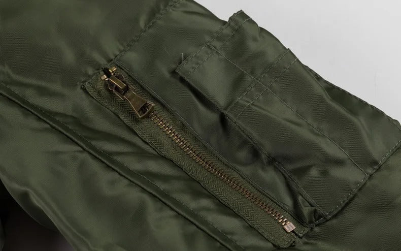 Thick plush bomber jacket for men