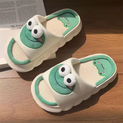 Thick-sole Frog Slippers