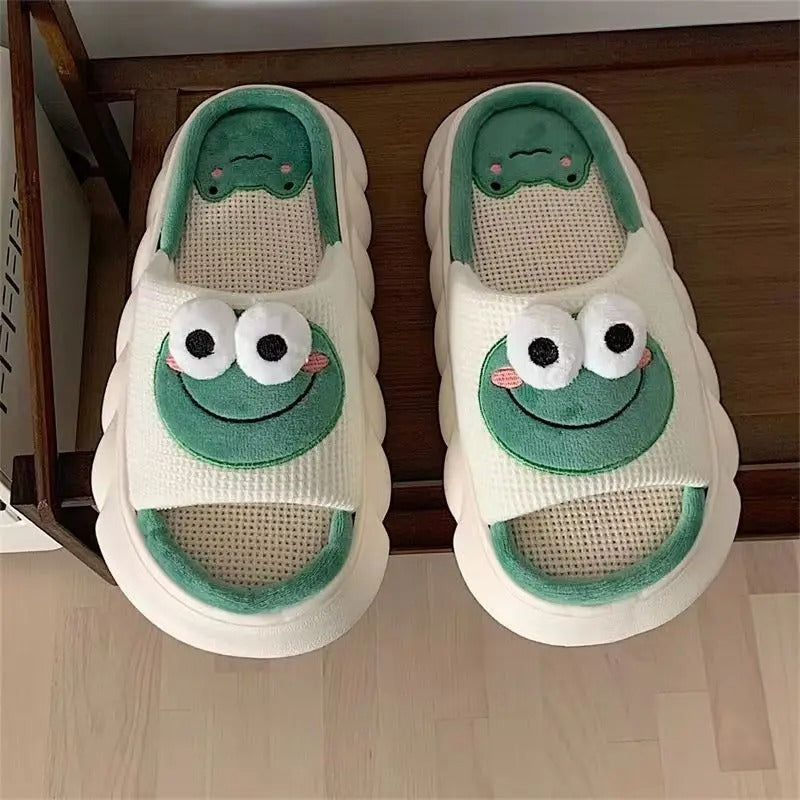 Thick-sole Frog Slippers
