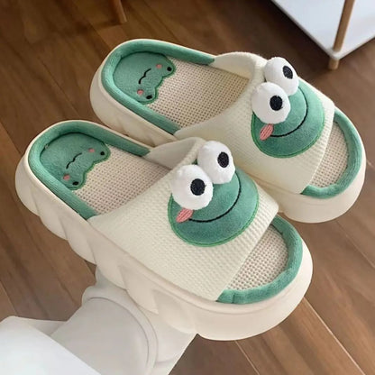 Thick-sole Frog Slippers