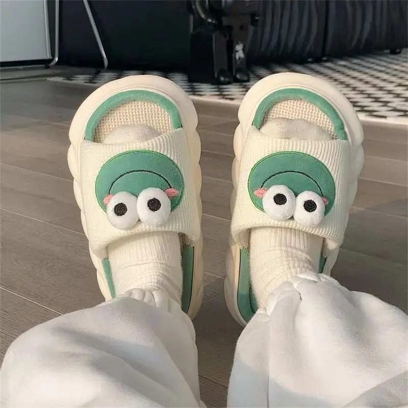 Thick-sole Frog Slippers