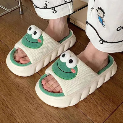 Thick-sole Frog Slippers