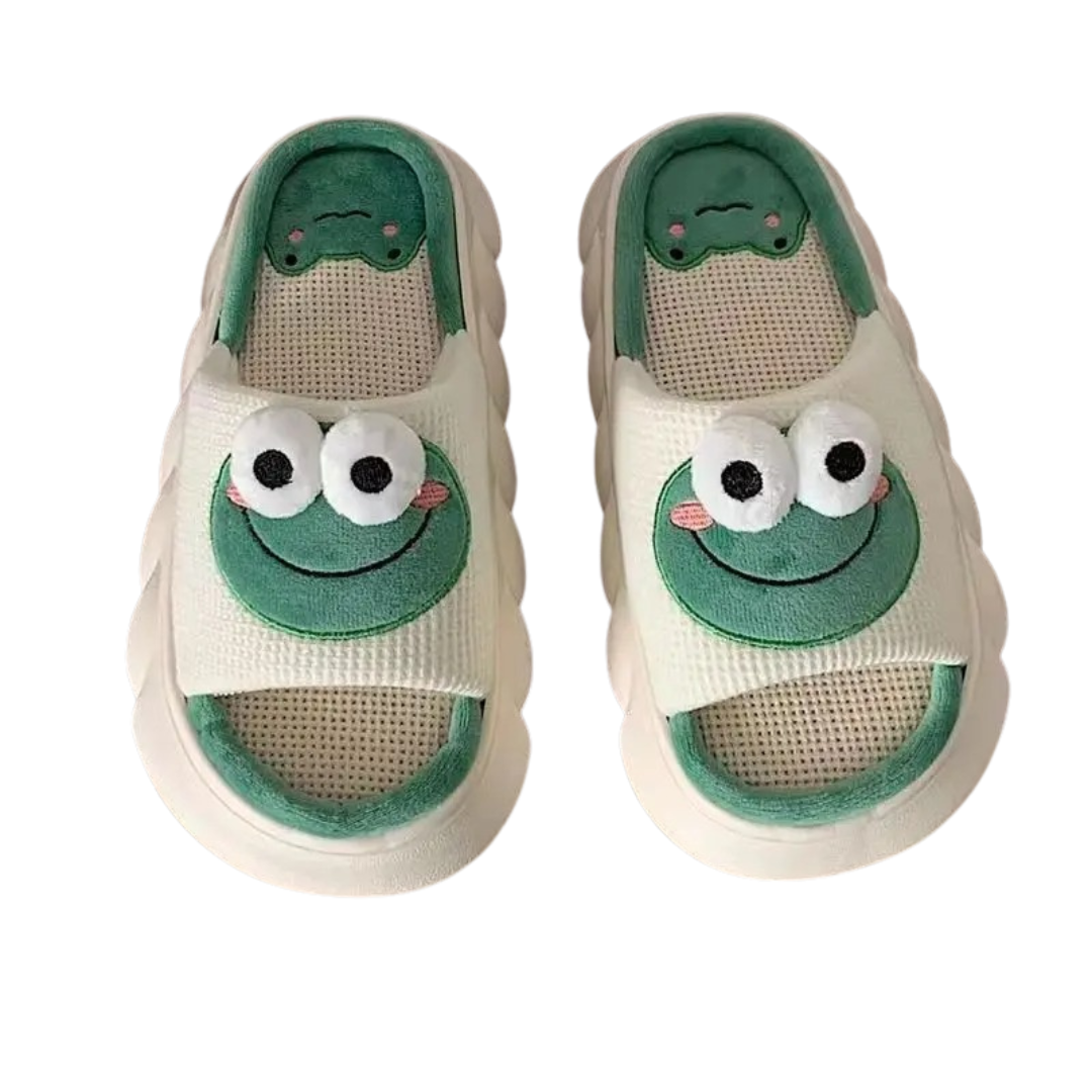 Thick-sole Frog Slippers