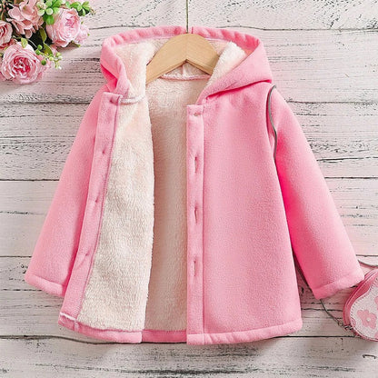 Thickened fleece jacket for children with hood