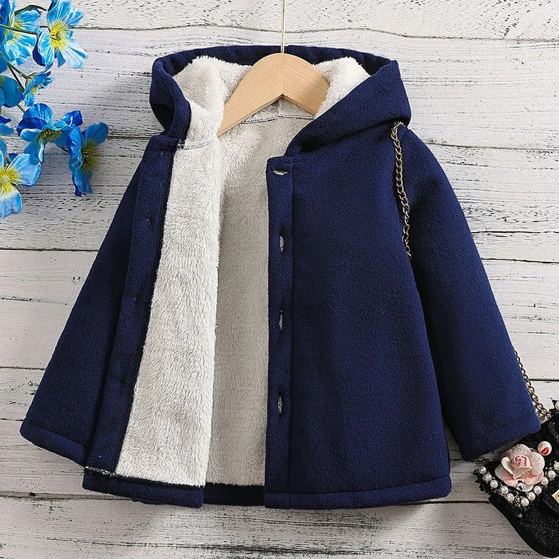 Thickened fleece jacket for children with hood