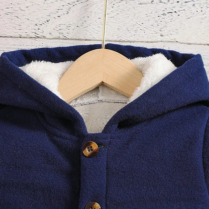 Thickened fleece jacket for children with hood