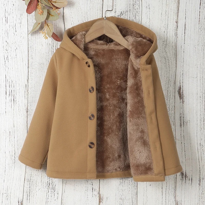 Thickened fleece jacket for children with hood