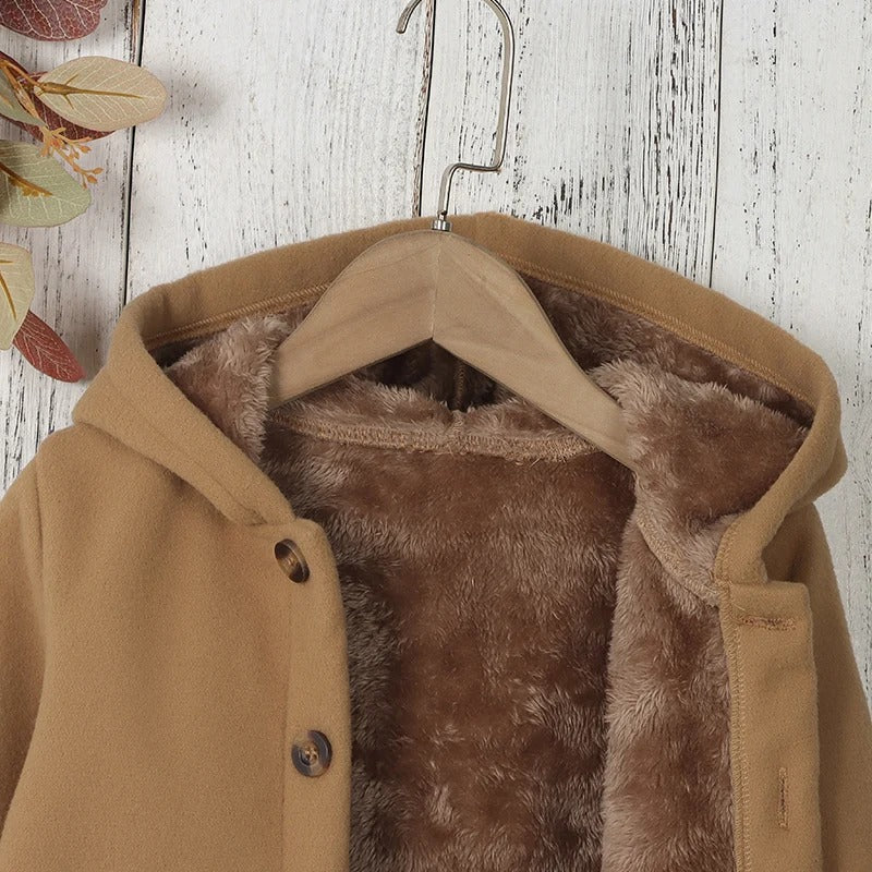 Thickened fleece jacket for children with hood