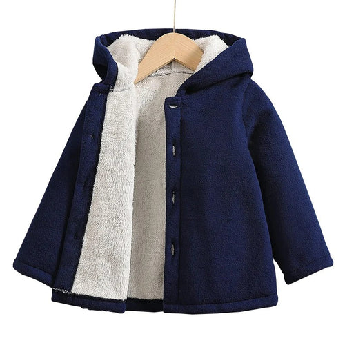 Thickened fleece jacket for children with hood