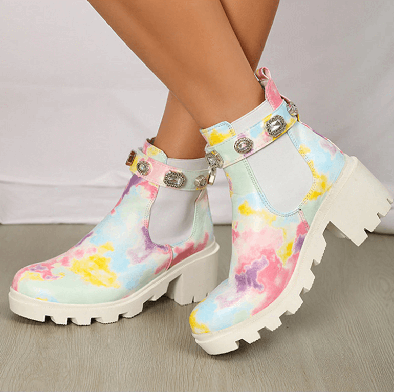 Tie Dye Ankle boots