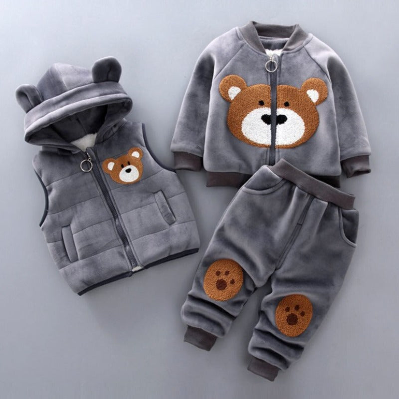 Toddlers 3-Piece Suit Soft Comfortable With Hood
