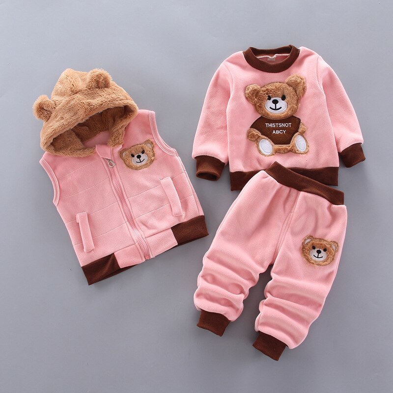Toddlers 3-Piece Suit Soft Comfortable With Hood