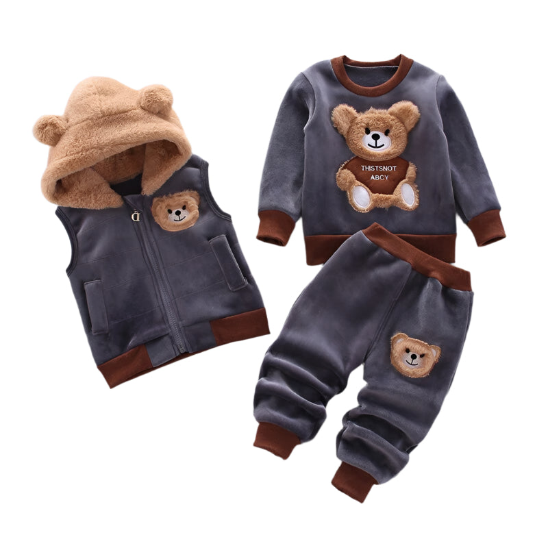 Toddlers 3-Piece Suit Soft Comfortable With Hood