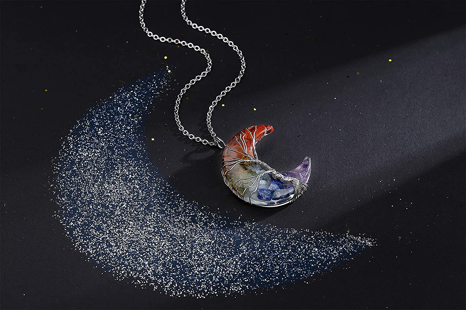 Tree of Life Half Moon Necklace