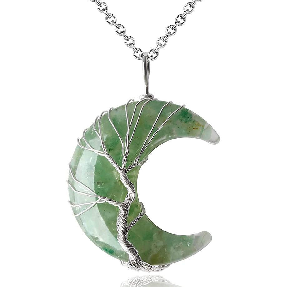 Tree of Life Half Moon Necklace