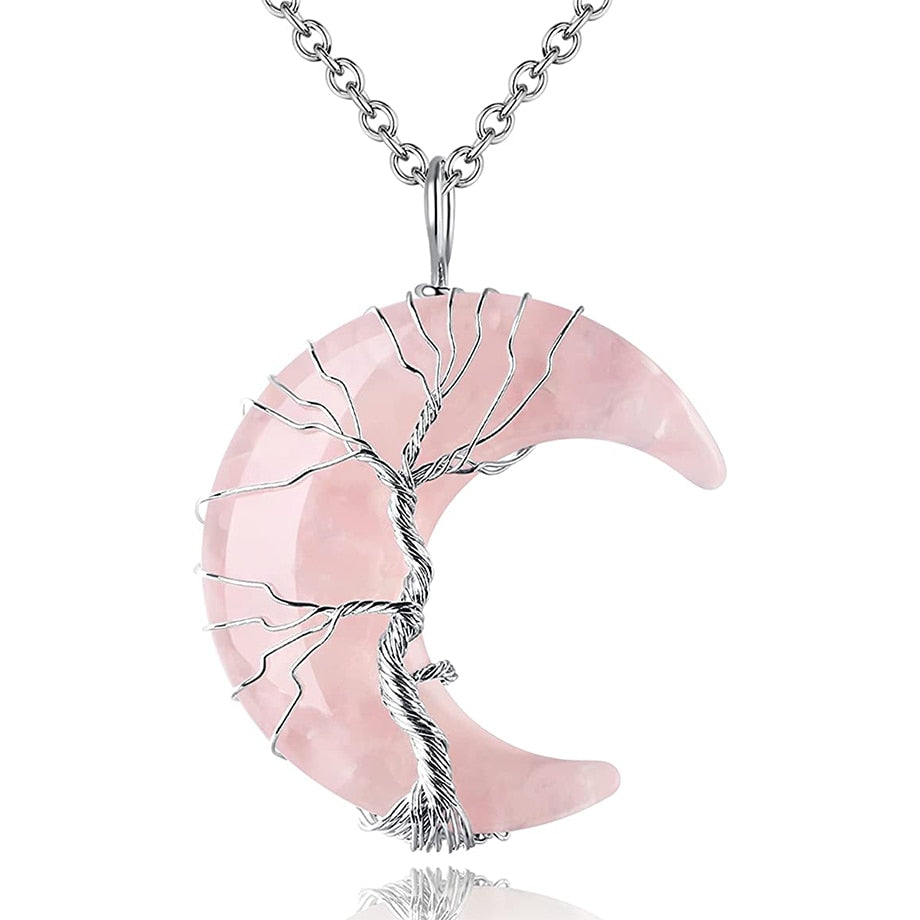 Tree of Life Half Moon Necklace