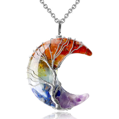 Tree of Life Half Moon Necklace