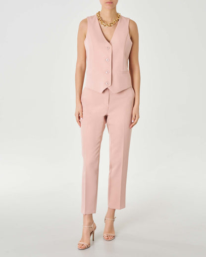 Trendy women's top & sleek straight-leg trousers