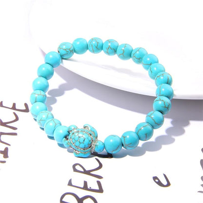Turquoise Beaded Turtle Bracelet!