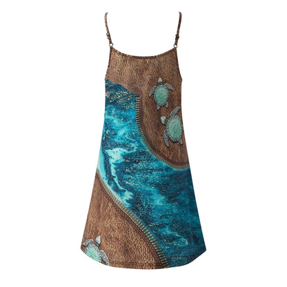 Turtle print Colourblock Cami Dress