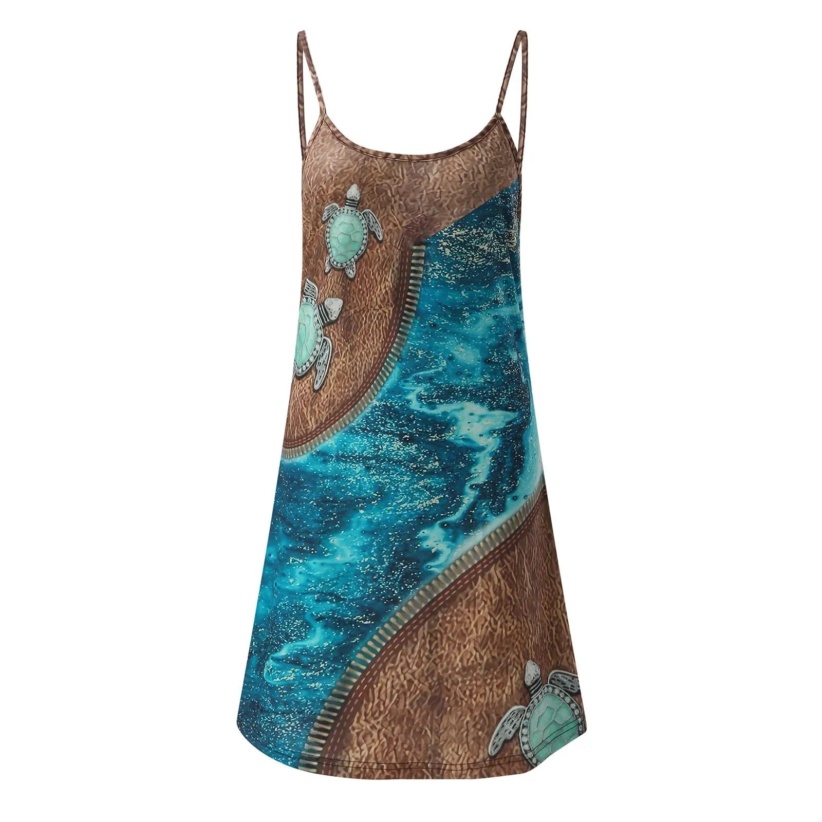 Turtle print Colourblock Cami Dress