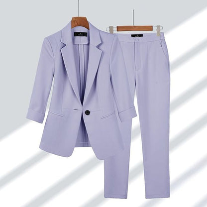 Two-piece Set Women's Blazer and Pants Elegant Fit High Quality Fabric Blend